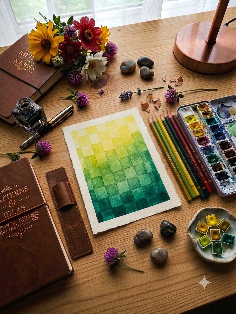 The beautiful painted A4 sheet decorated paper