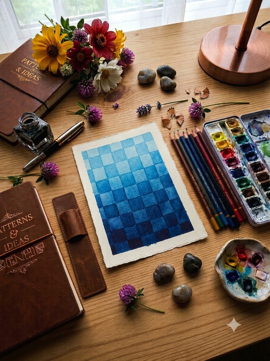 The beautiful painted A4 sheet decorated paper
